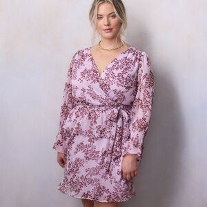 Plus Size LC Lauren Conrad Peplum Waist Faux-Wrap Dress